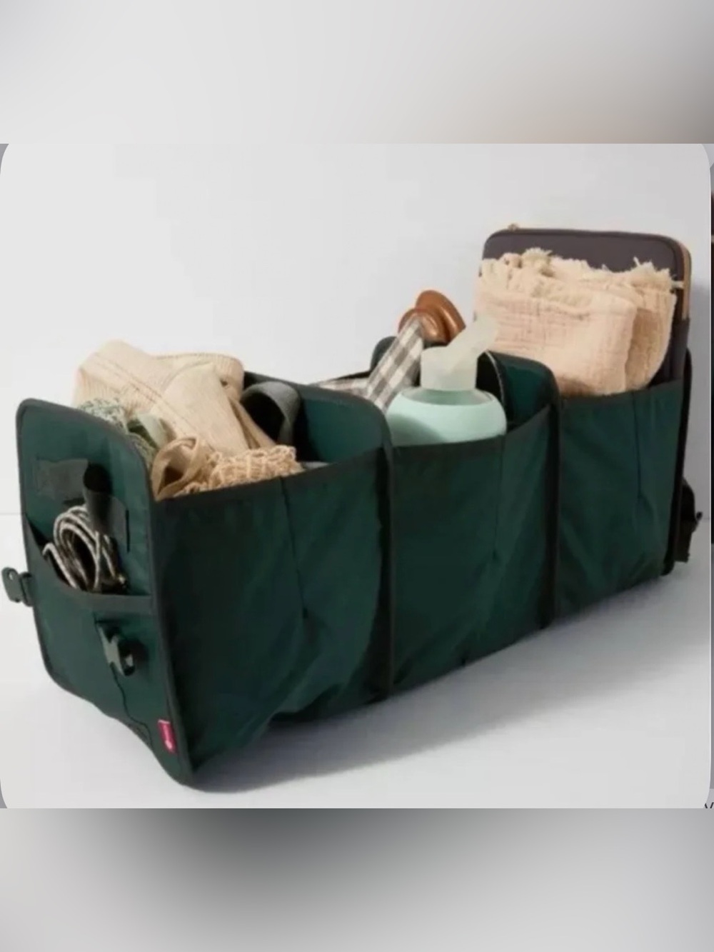 Miamica 3 Compartment Car Organizer Green 10”X 10”X 24” NEW